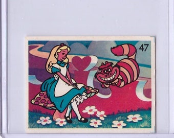 1969 Cartoon Festival Disney Sticker Alice in Wonderland and Cheshire Cat