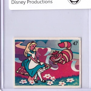 1969 Cartoon Festival Disney Sticker Alice in Wonderland and Cheshire Cat