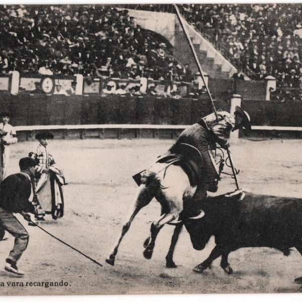 Rare 1924 Toros Real Photo Bullfighting Postcard 07