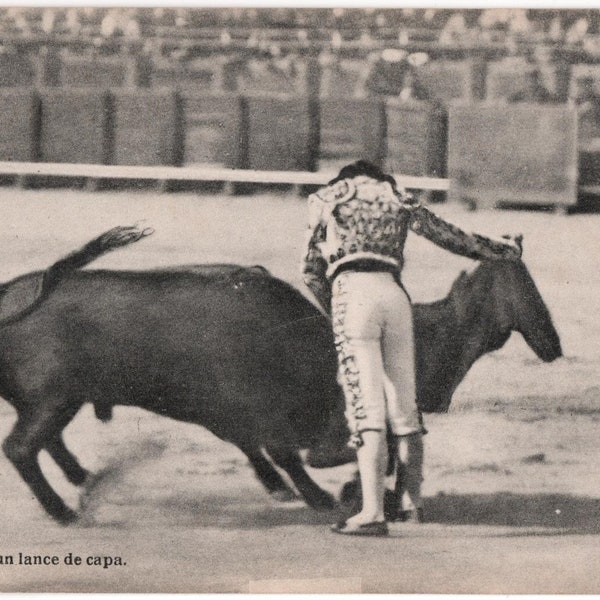 Rare 1924 Toros Real Photo Bullfighting Postcard 19