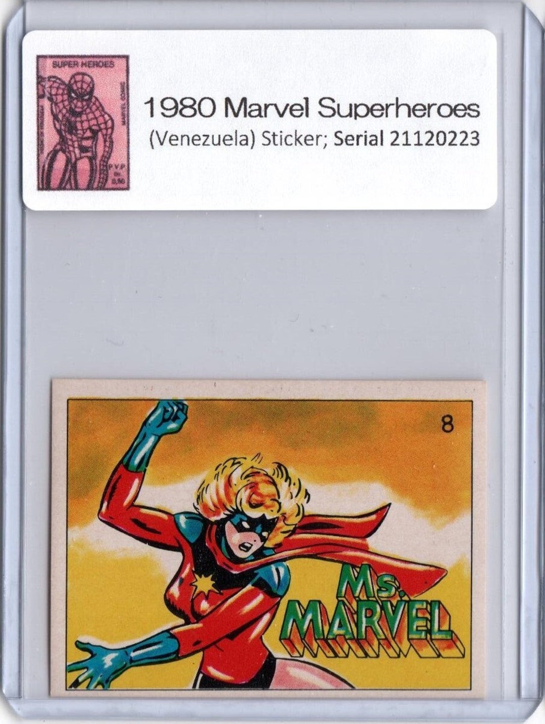 1980 Marvel Super Heroes Sticker MS MARVEL 8 - Etsy
