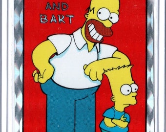 1990 Simpsons HOMER and BART Novelty Vending Sticker Made by Kodak