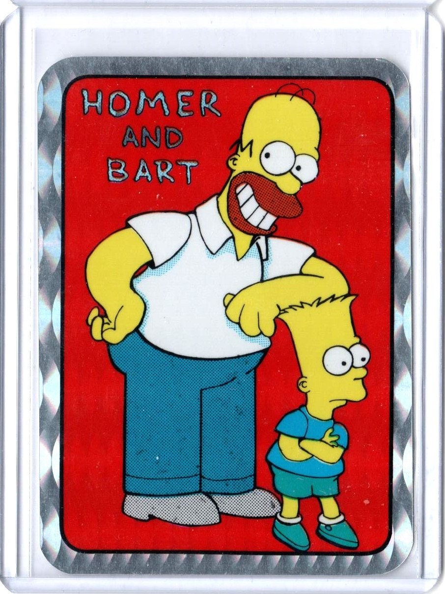 美品 廃盤 CD イン タッチ ウィズ ハンキー・パンキー ステッカー付き 1990 Simpsons HOMER and BART Novelty Vending Sticker Made by Kodak