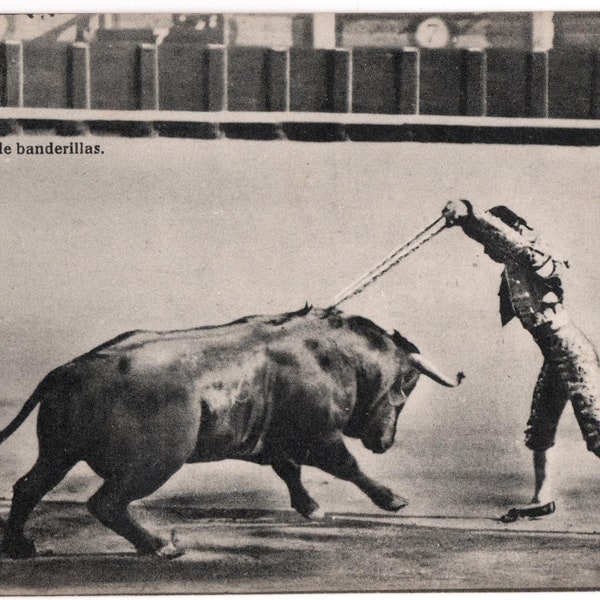 Rare 1924 Toros Real Photo Bullfighting Postcard 02