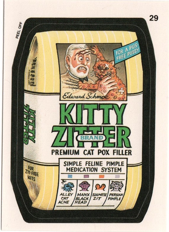 Vintage KITTY ZITTER 1991 Wacky Packages Card - Etsy