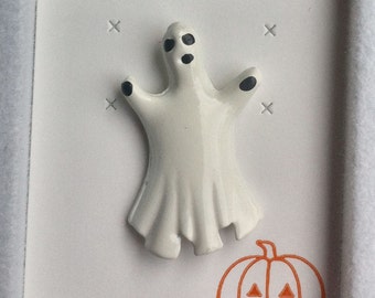 1960s-70s Vintage HALLOWEEN Pin GHOST Design