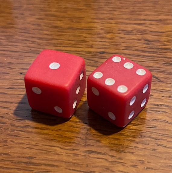 Vintage Pair RED Dice From Old Store 16mm - Etsy