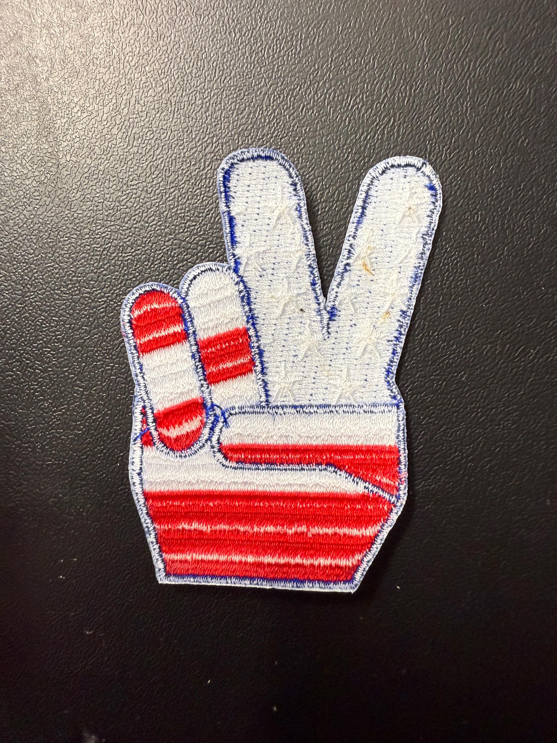 1960s-70s Hippie Peace Movement TWO FINGER PEACE Red White and