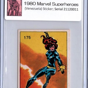 1980 Marvel Super Heroes Sticker BLACK WIDOW 175 - Etsy