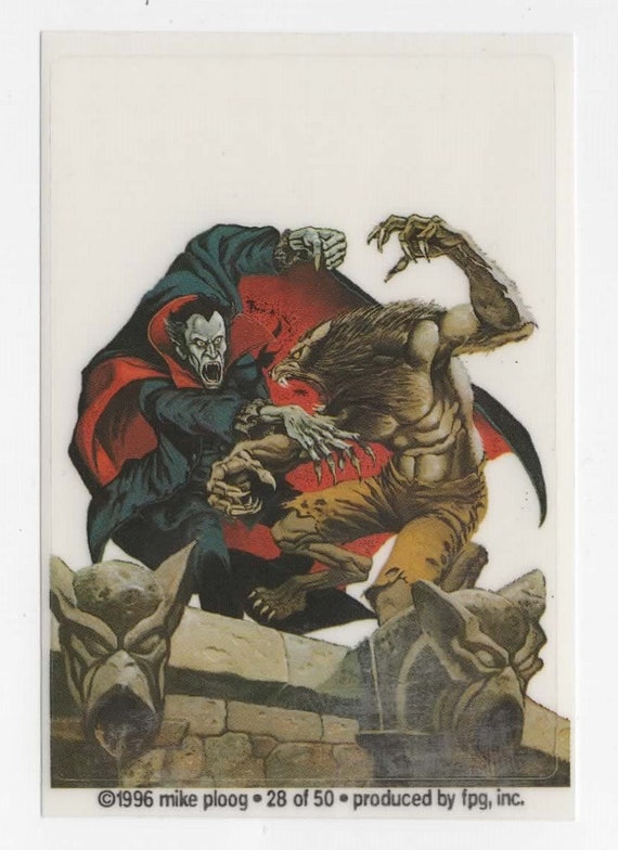 1996 Mike Ploog Collector Sticker Dracula Vs Werewolf - Etsy