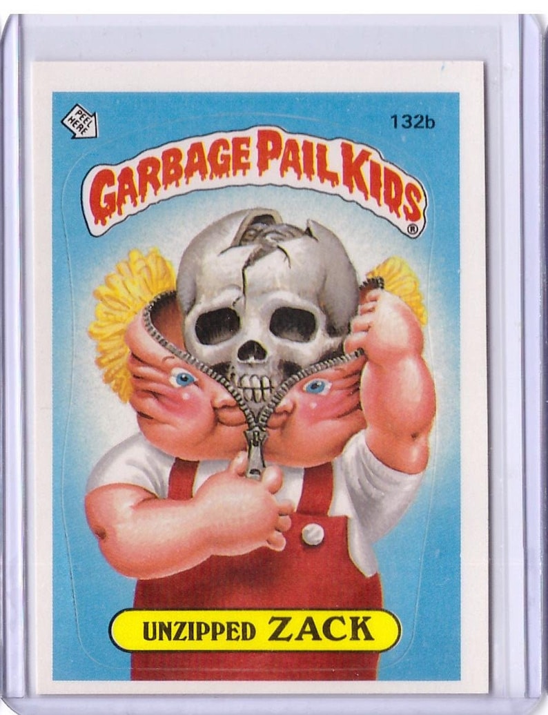 1986 Topps Garbage Pail Kids Card Unzipped Zack 132b image 1