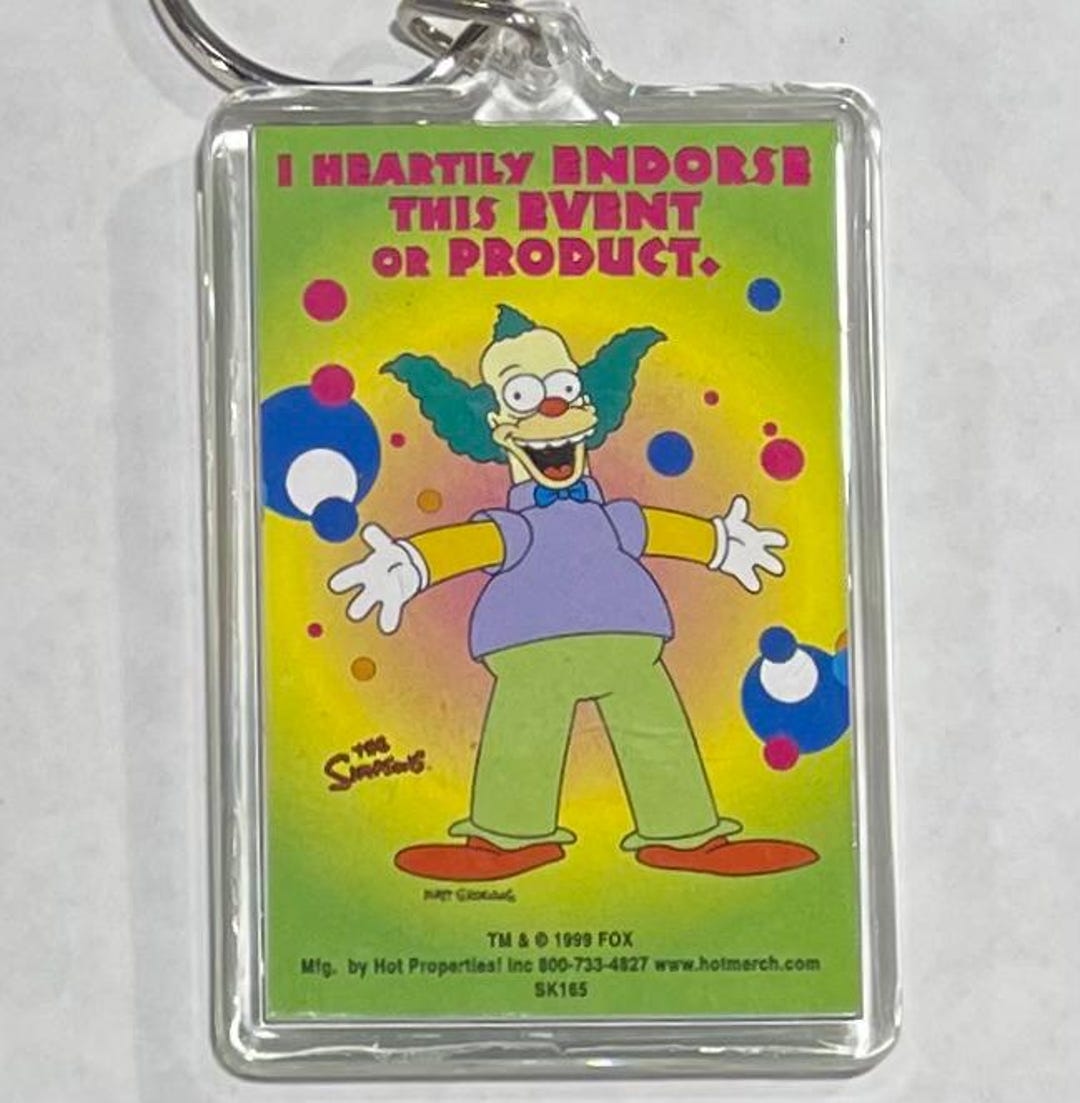 1999 Simpson's Lucite Key Chain Krusty Endorsement - Etsy