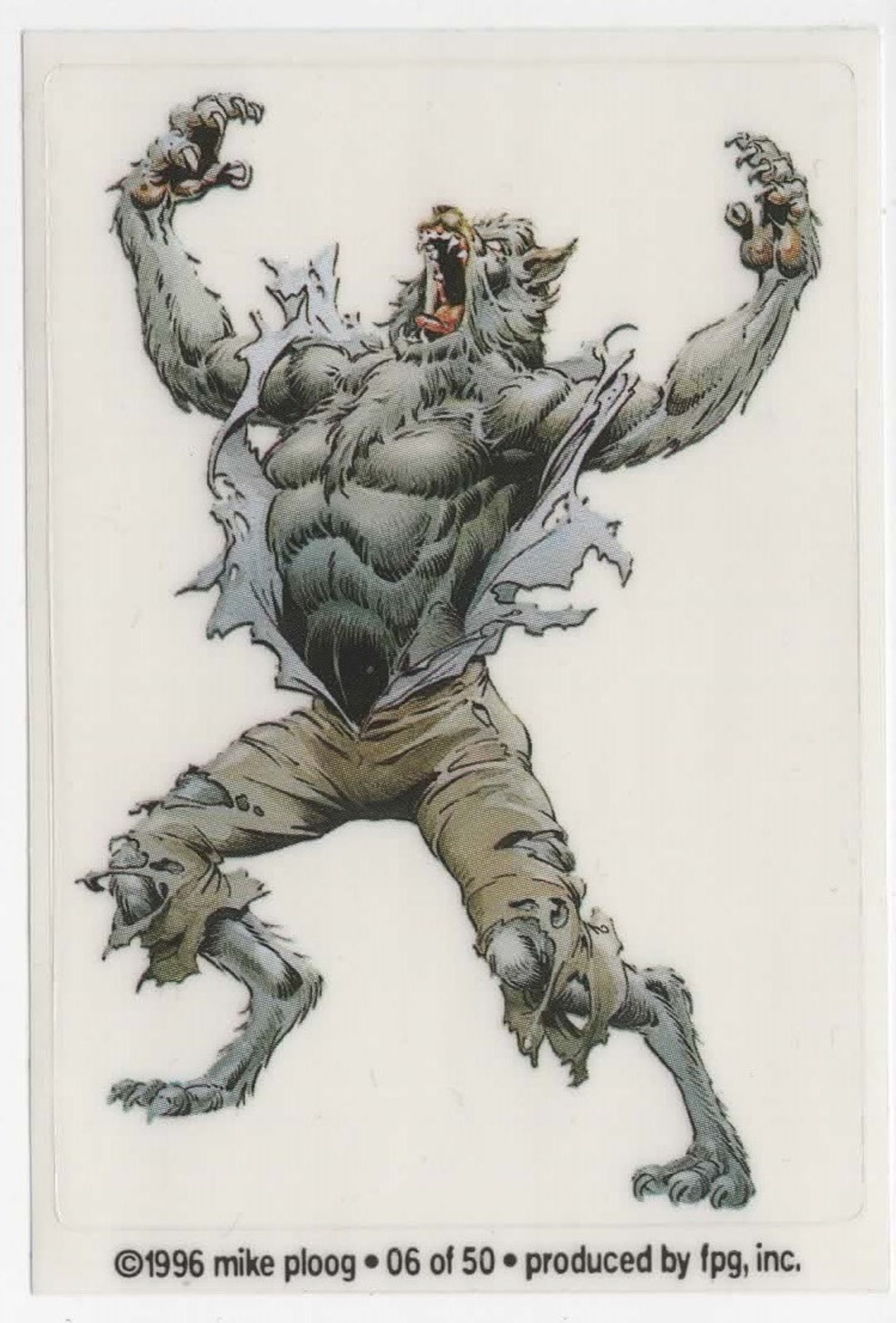 1996 Mike Ploog Collector Sticker Werewolf - Etsy