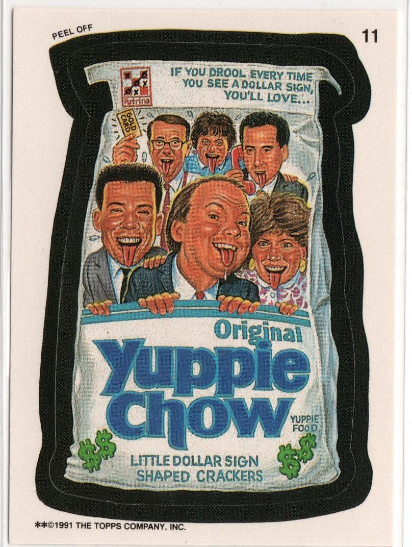 90s Discovery Channel 企業 ストリート ヴィンテージ レア Vintage YUPPIE CHOW 1991 Wacky Packages Card - Etsy