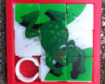 1960s-70s Plastic Two Inch Slider Puzzle FROG