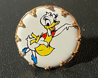 1970s Disney DAISY Duck Cartoon Ring Vintage and Adjustable