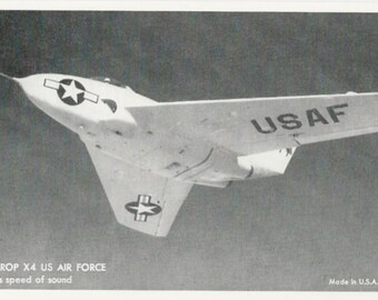 1940-50 AZO X-4 Experimental Military Postcard Chuck Yeager