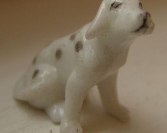 1960s Mini Dog Figurine HAND PAINTED Dalmatian