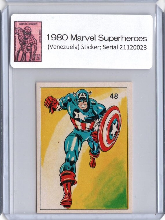 1980 Marvel Super Heroes Sticker CAPTAIN AMERICA 48 - Etsy