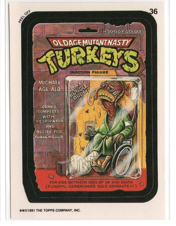 Vintage Oldage Mutant Nasty Turkeys 1991 Wacky Packages Card - Etsy