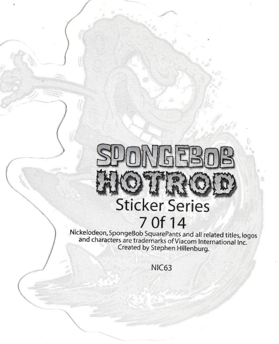 Unused SpongeBob HotRod Vending Sticker #7 - Etsy 日本