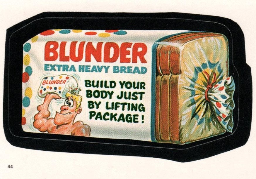 1986 BLUNDER BREAD Topps Wacky Packages Sticker 