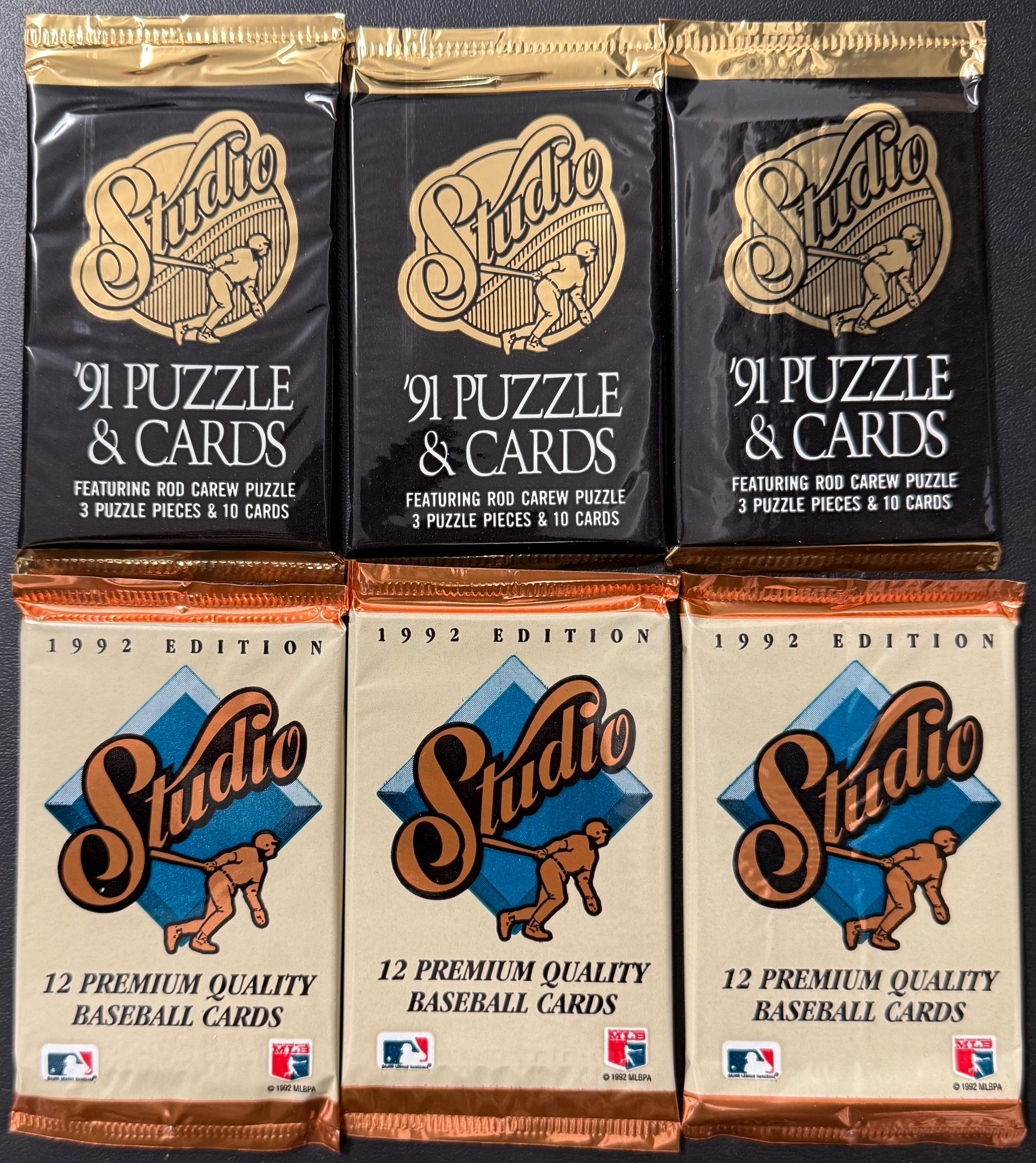 6 - 1991 and 1992 Leaf STUDIO Baseball Packs UNOPENED 66 Cards - Etsy