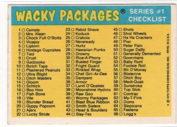 1979 Topps Wacky Packagesポスター 1979 Topps Wacky Packages Sticker Card SLAYTEX GLOVES - Etsy