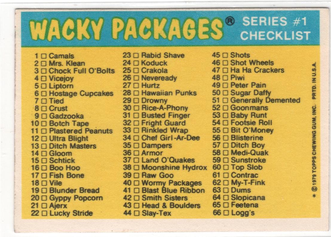 1979 Topps Wacky Packagesポスター 1979 Topps Wacky Packages Sticker Card SLAYTEX GLOVES - Etsy