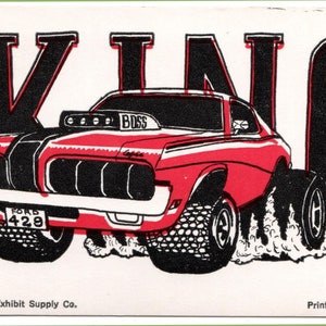1972 KING BOSS 428 Ford Monster Odd Rod Hot Rod Exhibit Rat Fink Card