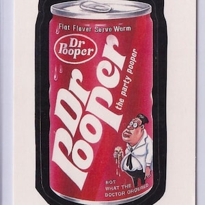 1986 Topps Wacky Packages Dr Pooper Soda Sticker image 1