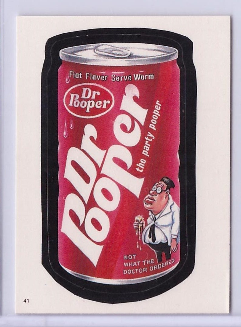 1986 Topps Wacky Packages Dr Pooper Soda Sticker image 1