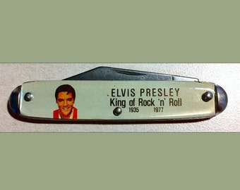 1977 Bayes Elvis Presley King of Rock n Roll 1935 1977 Pocket Knife Made in USA