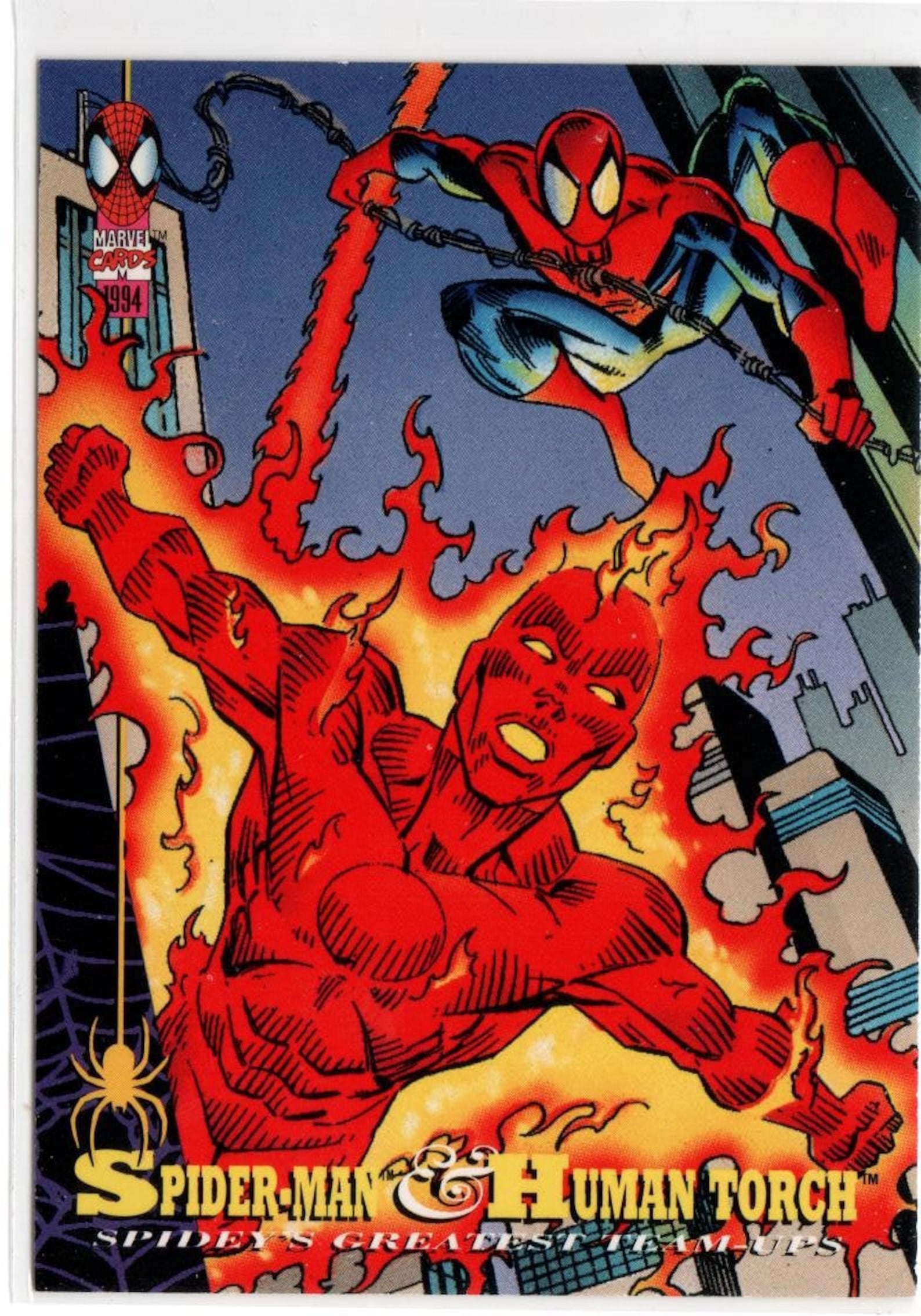1994 Marvel Spider Man Human Torch Card 93 Etsy