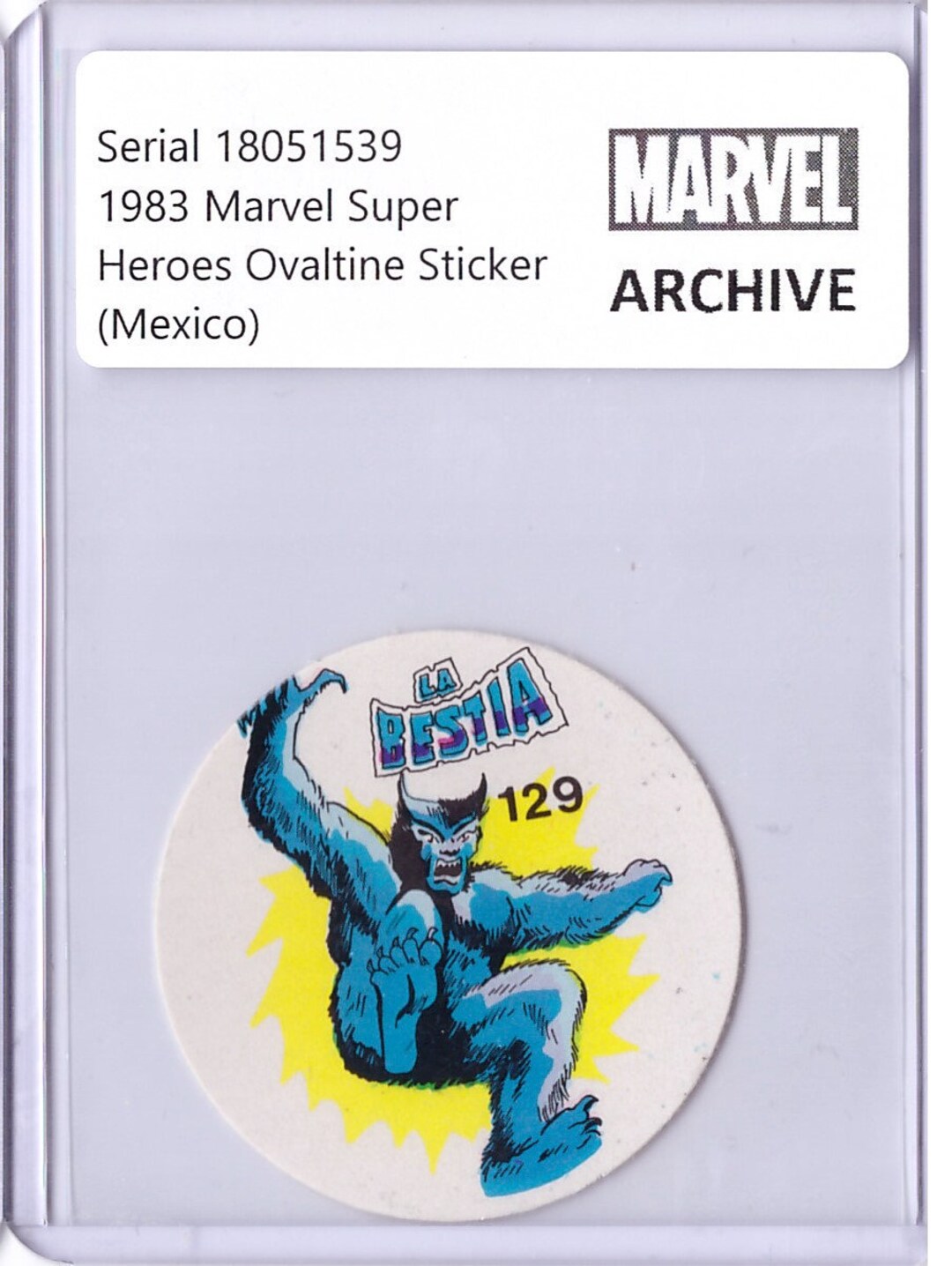 Rare 1983 Marvel PDQ Choco Milk Ovaltine Super Heroes Sticker