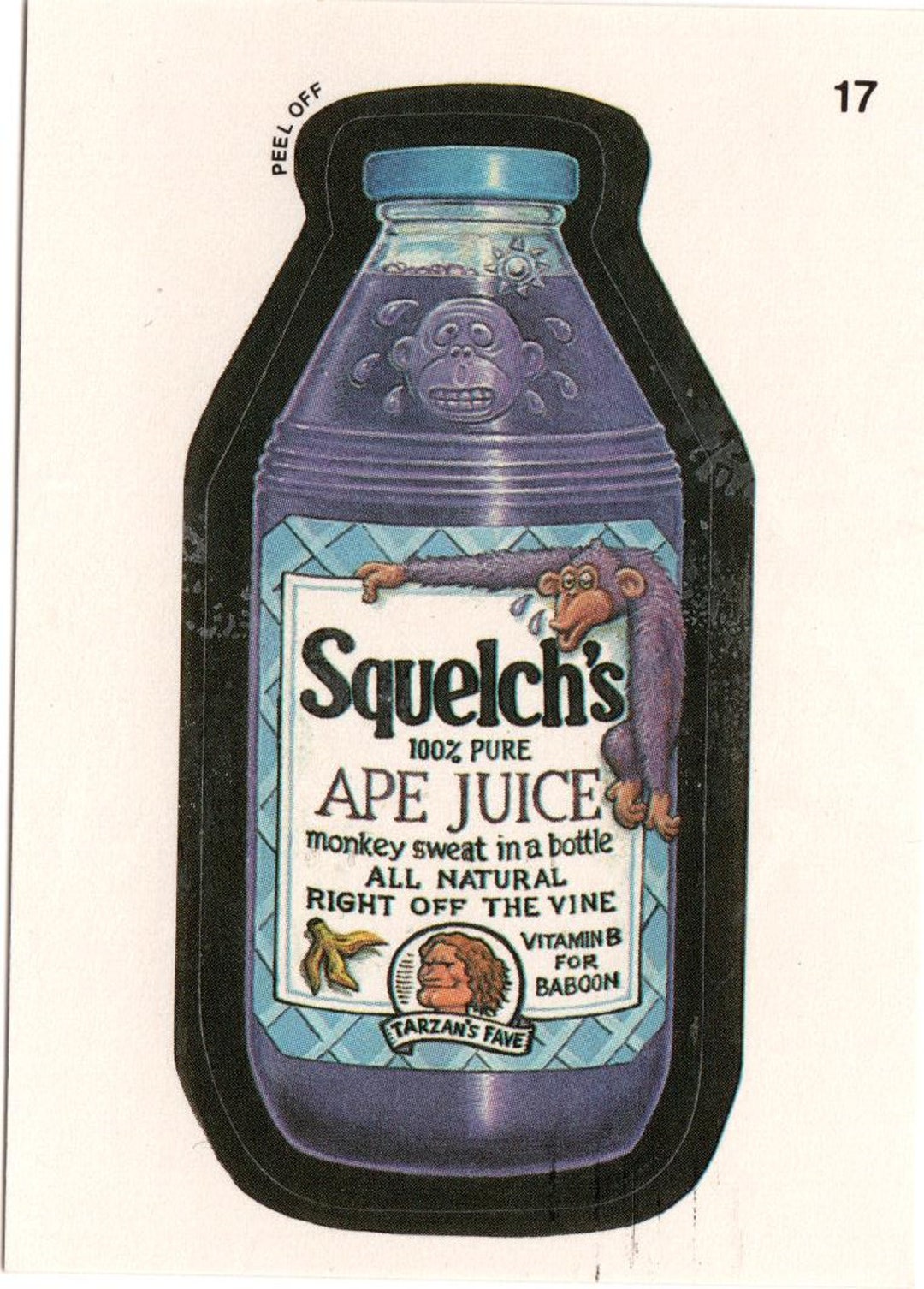 Vintage Squelch's APE Juice 1991 Wacky Packages Card - Etsy