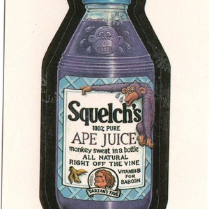フ*ジ様 今だけ最終価格©1991　90s　レア　ヴィンテージ　アートT　シング Vintage Squelch's APE Juice 1991 Wacky Packages Card - Etsy