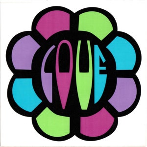 1970s LOVE Hippie Sticker