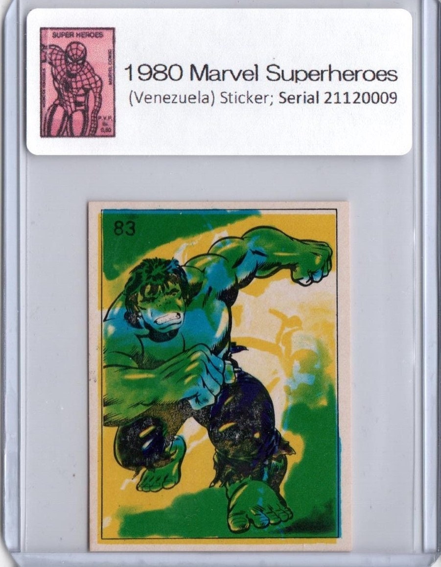 MARVEL SUPERHEROS 1980 AG stickers 約110枚 1980 Marvel Super Heroes Sticker HULK 83 - Etsy
