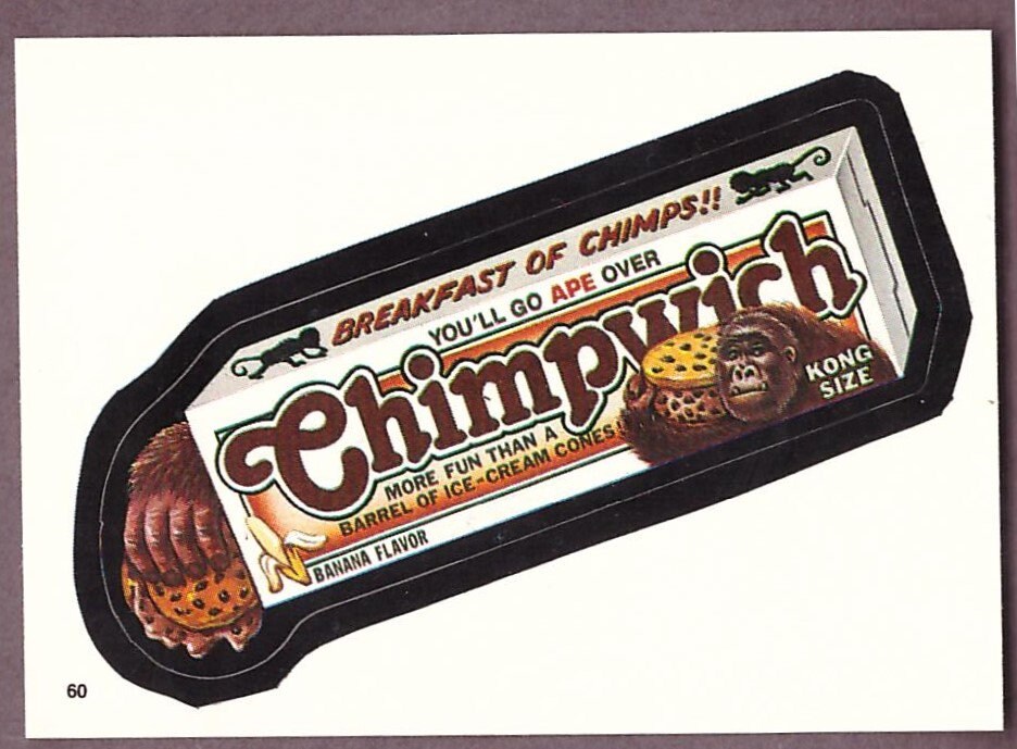 1986 CHIMPWICH Topps Wacky Packages Sticker - Etsy