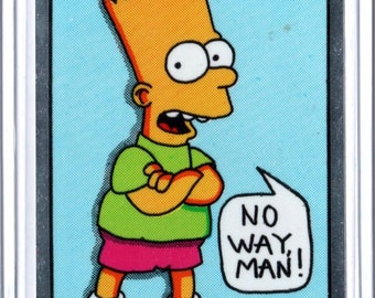 1990 Simpsons BART NO WAY Novelty Vending Sticker Made by Kodak