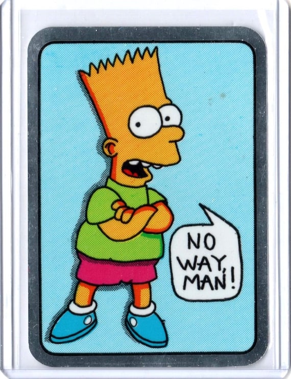1990 Simpsons BART NO WAY Novelty Vending Sticker Made by Kodak - Etsy