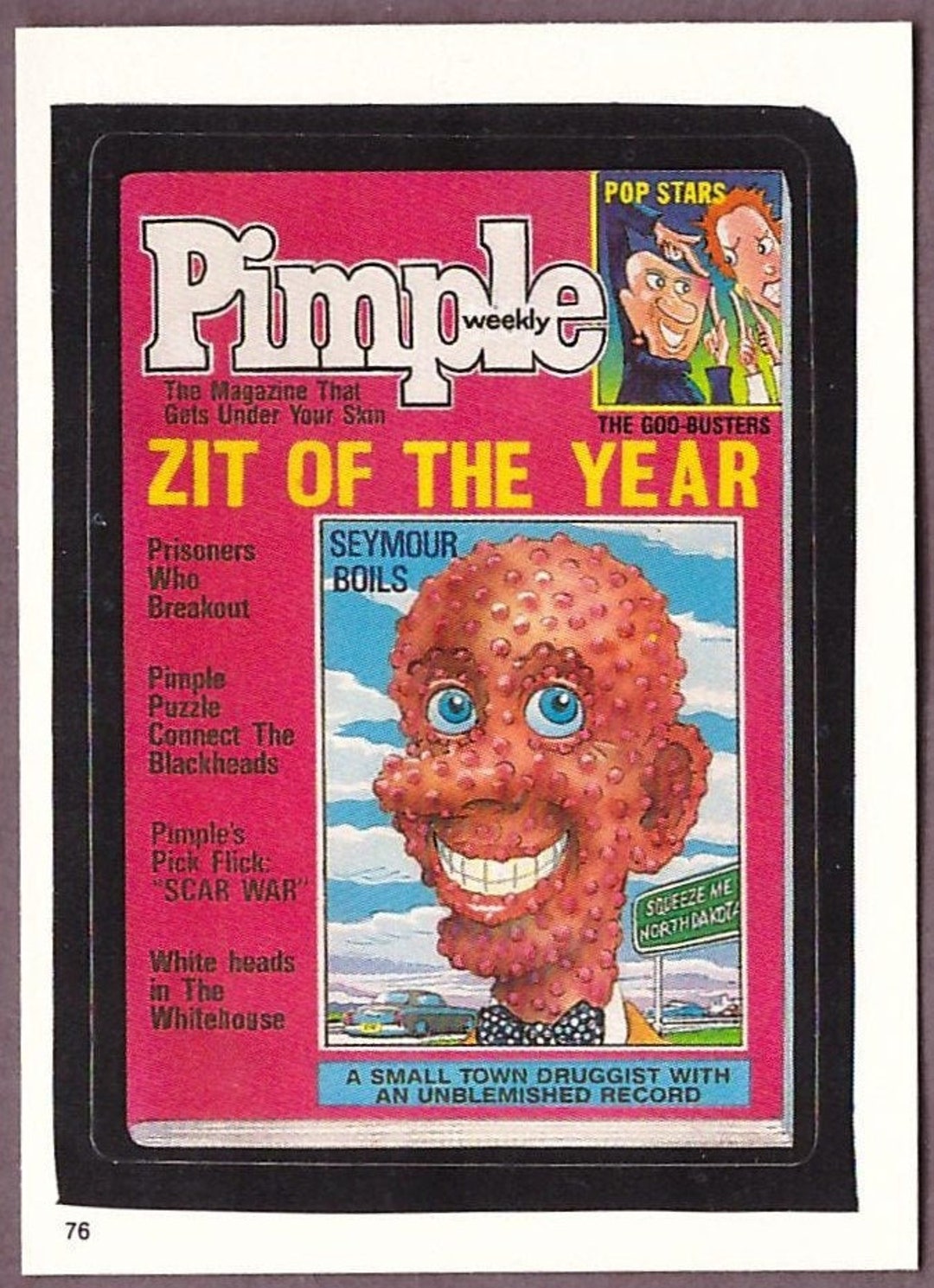 puts×espy 原画 レア 1986 PIMPLE Topps Wacky Packages Sticker - Etsy