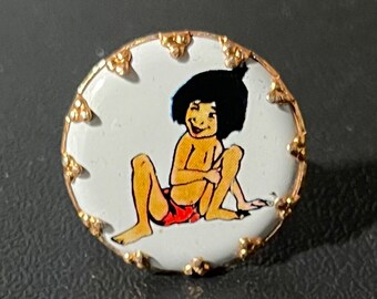 1970s Disney MOWGLI Cartoon Ring Vintage and Adjustable