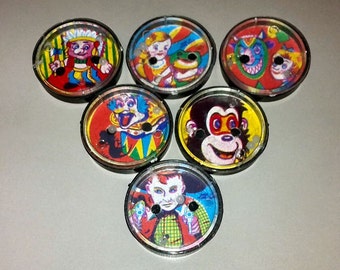1960s Souvenir Circus Clown Patience Puzzle Set of All 6 Designs