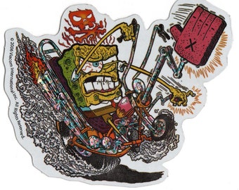 Unused SpongeBob HotRod Vending Sticker #4