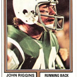 Vintage 1974 Topps JOHN RIGGINS Football Card 081725A sp13 Jets