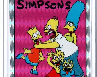 1990 Simpsons STRANGLE PINK Novelty Vending Sticker Made by Kodak