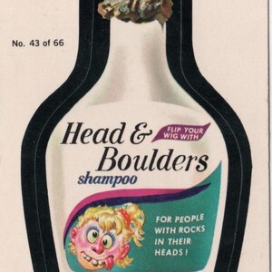 1979 Topps Wacky Packages Sticker Card HEAD AND BOULDERS - Etsy