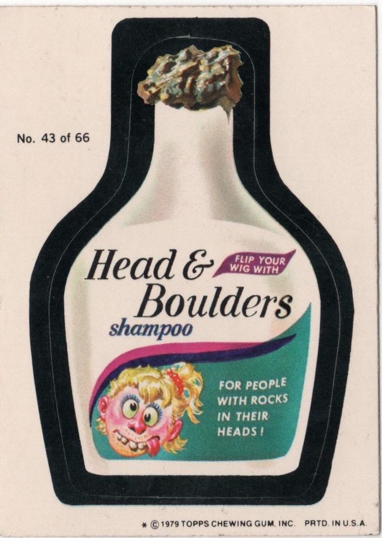 1979 Topps Wacky Packages Sticker Card HEAD AND BOULDERS - Etsy